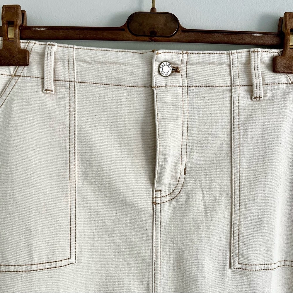Talbots Cream High-Rise Denim Skirt - Picture 4 of 9